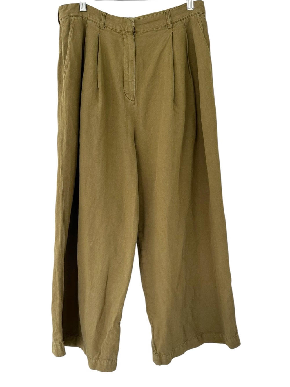 Toast • Cotton Linen Wide Leg Cropped Trousers
